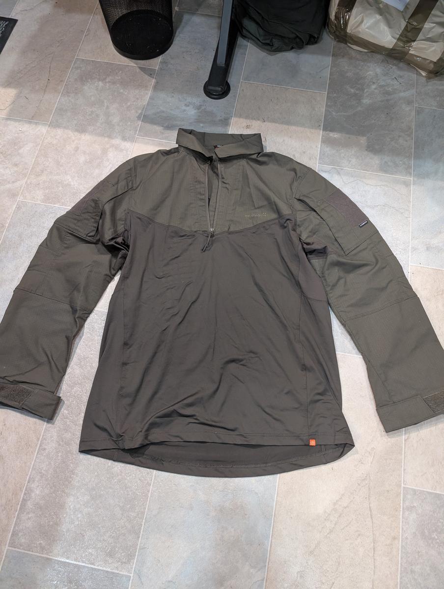Pentagon Combat Shirt 2XL Olive Ripstop Quarter Zip UBACS Tactical Long Sleeve