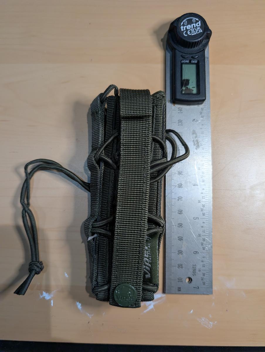 2 x Viper Tactical Pistol SMG Mag Pouches OD Green MOLLE Taco Bungee Airsoft