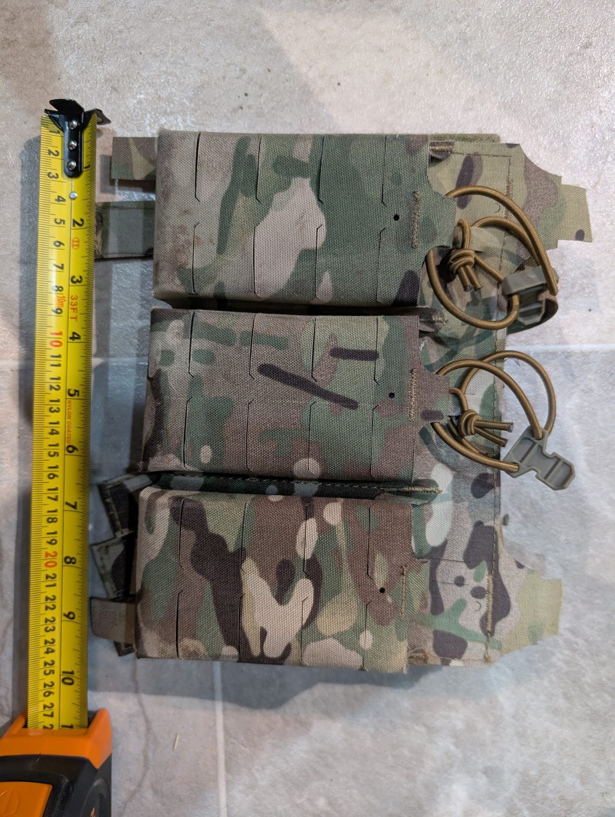 Triple M4 Mag Placard Multicam Camo Laser Cut Bungee Shingle Plate Carrier