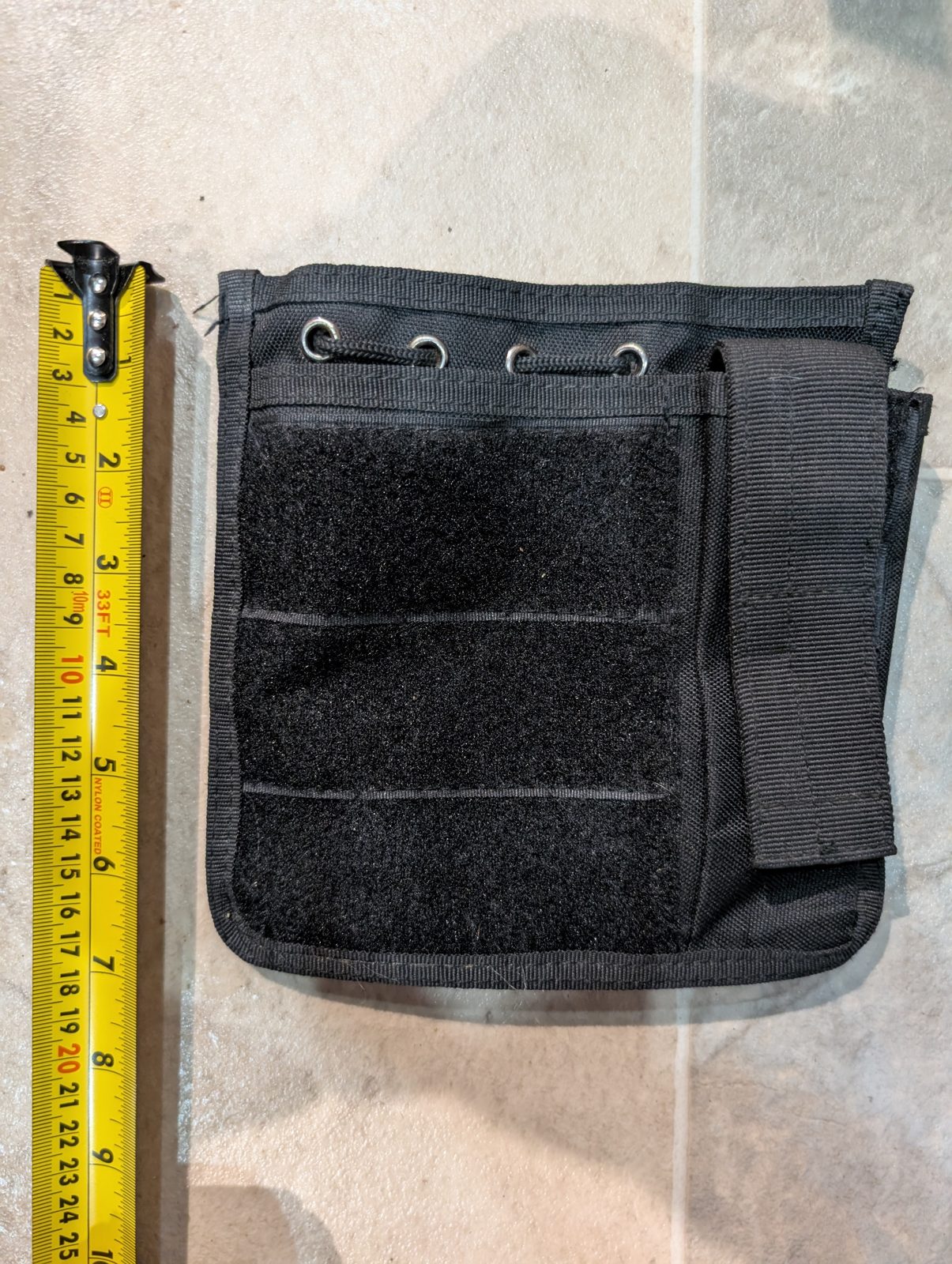Black MOLLE Admin Pouch Flat Utility Panel Hook & Loop Patch ID Airsoft 18x17cm