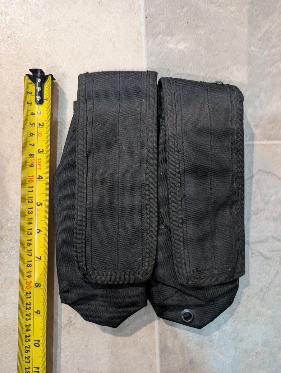 Mil-Tec Double Magazine Pouch Black MOLLE M4 MP5 Closed Top Airsoft Hook & Loop