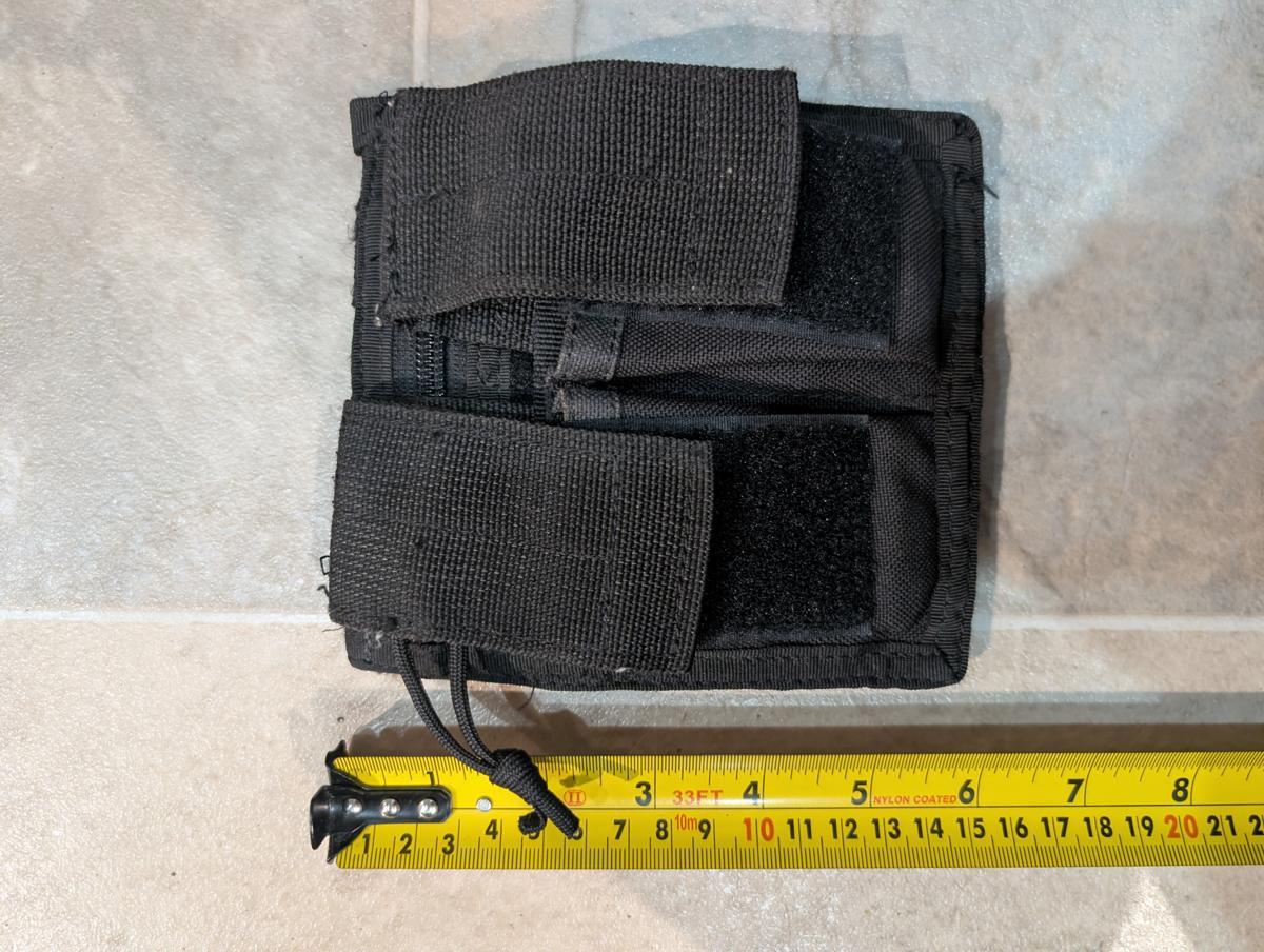 Double Magazine Pouch Black MOLLE with Zip Utility Pocket Airsoft 15x15cm