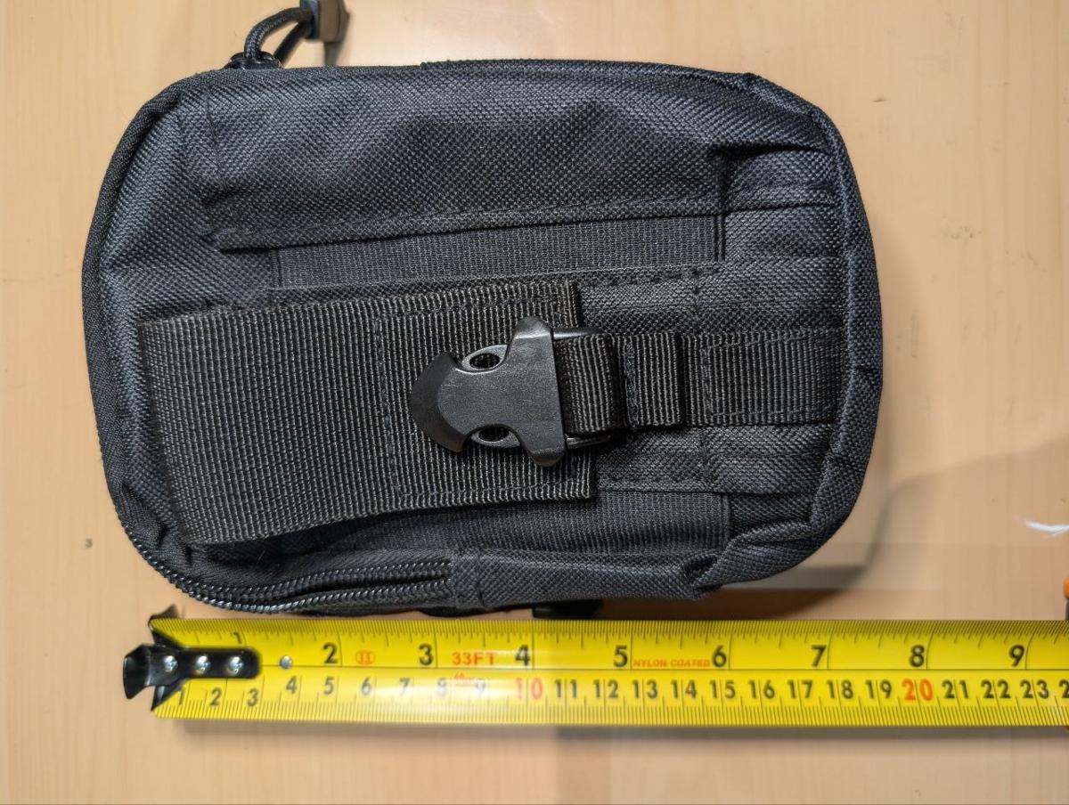 Black MOLLE Utility Pouch Zip Buckle Strap Airsoft Tactical Belt Attachment
