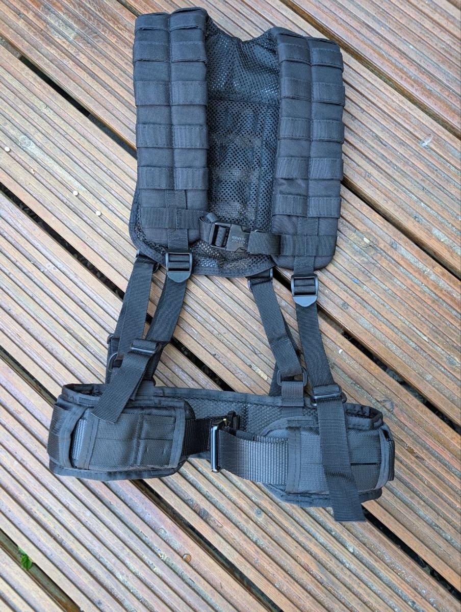 Kombat Tactical MOLLE Battle Belt & Padded H-Harness Yoke Black Airsoft Rig