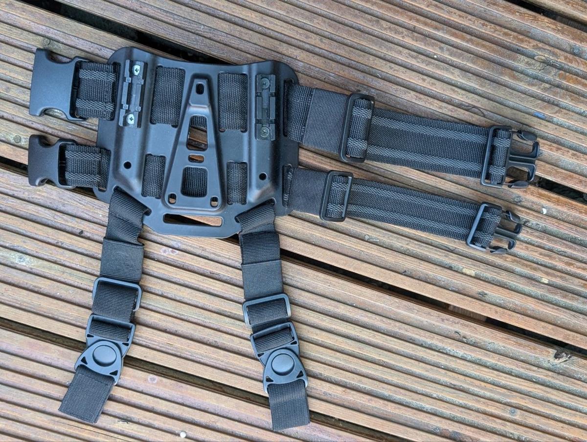 Tactical Drop Leg Holster Platform Black Polymer Thigh Rig Adapter Panel Airsoft