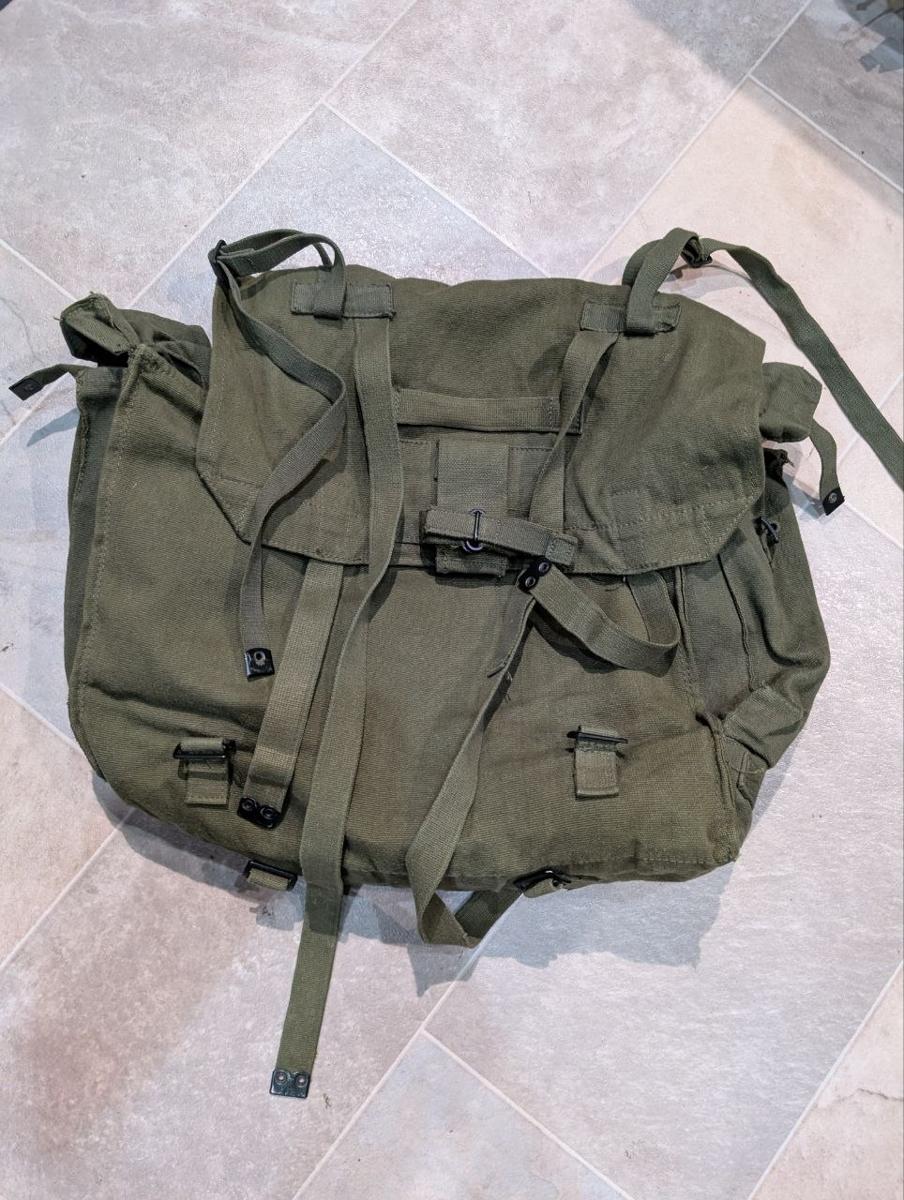 British Army 58 Pattern Large Pack Olive Green Canvas Rucksack Surplus MWS