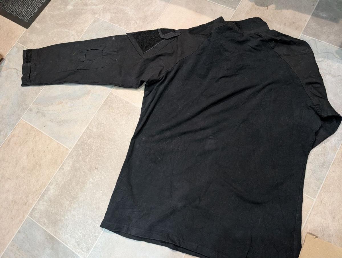 Black UBACS Combat Shirt 2XL Tactical Under Body Armour Quarter Zip Airsoft Top