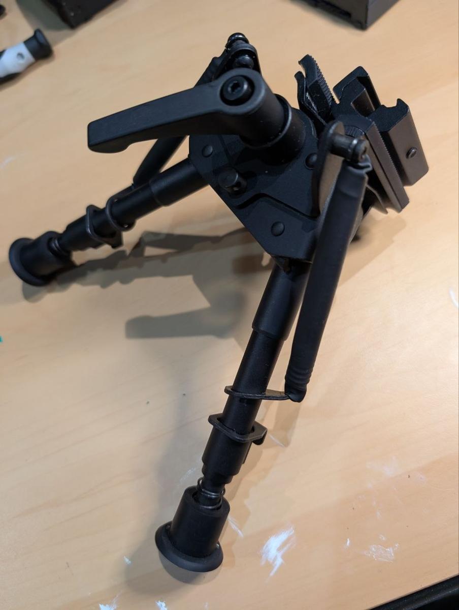 Harris-Style Folding Bipod Rail Mount Adjustable Legs Airsoft Rifle Black