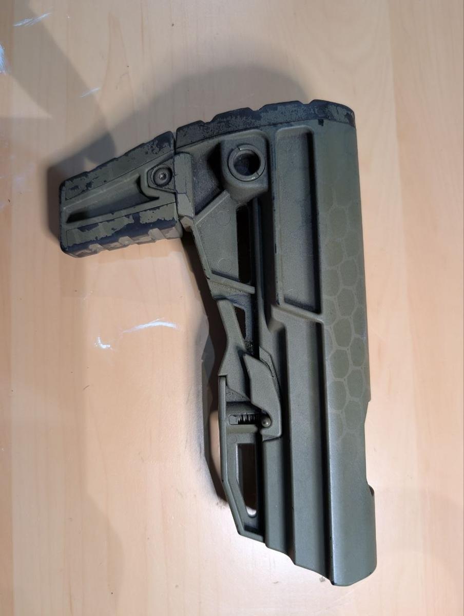 Airsoft M4 AR Carbine Stock Mil-Spec Buffer Tube Olive Green Hex Camo QD Sling