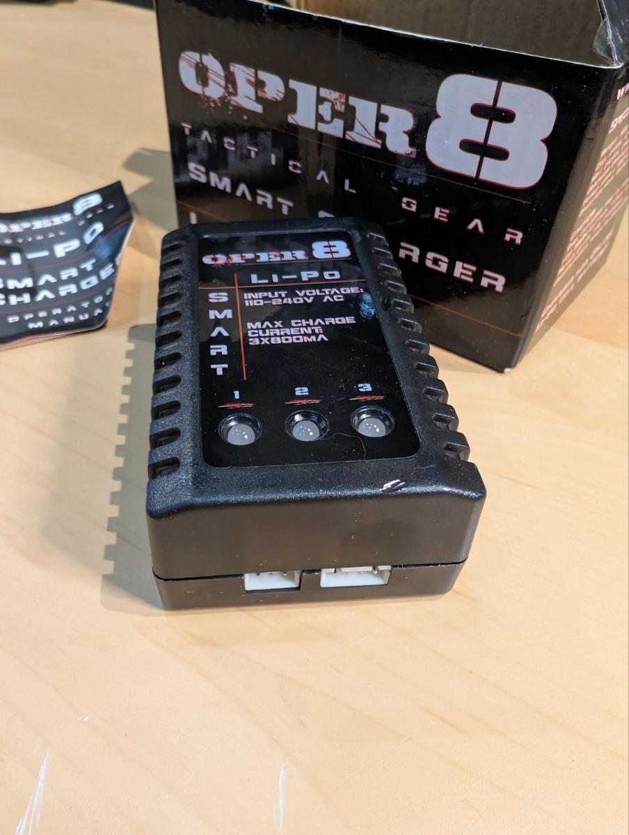Oper8 Tactical Gear LiPo Smart Charger 3 Cell Airsoft Battery Boxed