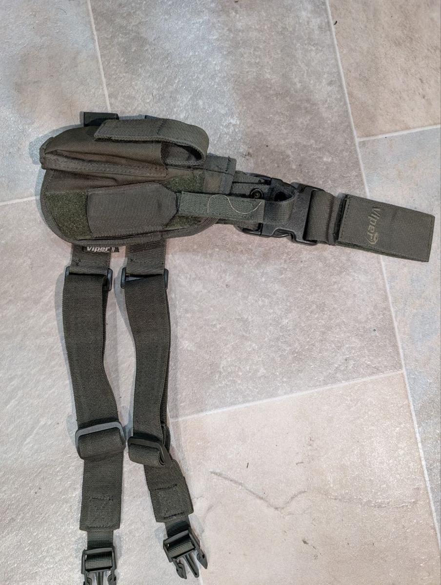 Viper Tactical Drop Leg Thigh Holster Olive Green Pistol Airsoft Mag Pouch