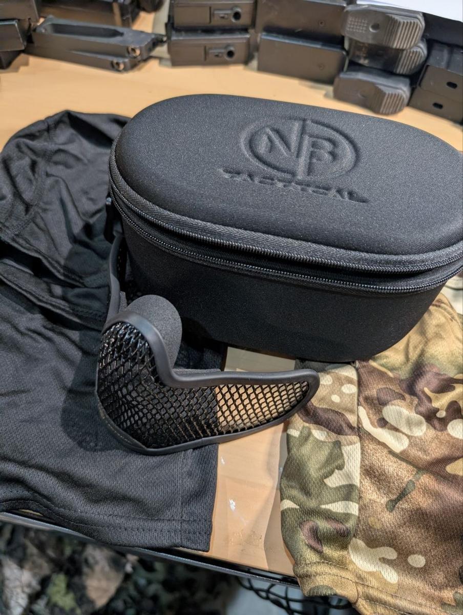 NB Tactical Steel Mesh Airsoft Face Mask + Case & 2 Balaclavas Bundle