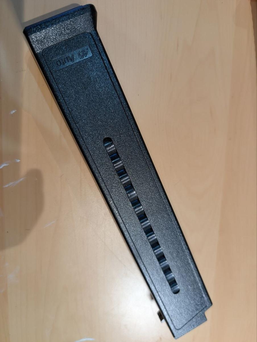 Airsoft UMP45 AEG Magazine Black Polymer .45 Auto Marked Replacement Spare Part