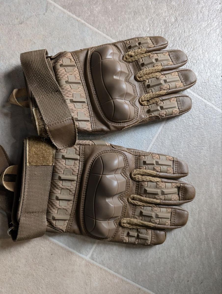 Tactical Hard Knuckle Gloves Coyote Tan Size M Airsoft Military Style