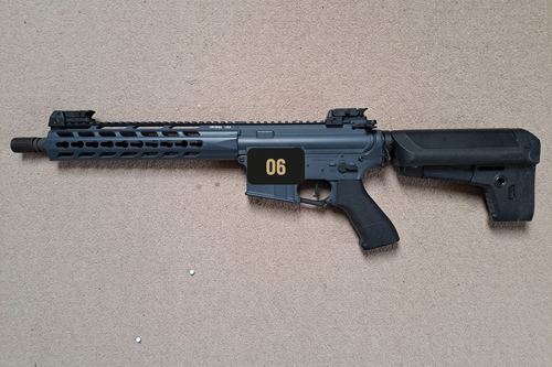 Krytac War Sport LVOA-C Airsoft AEG Rifle, Combat Grey, Defiance KeyMod