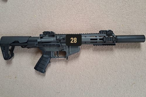 King Arms PDW 9mm SBR SD Airsoft AEG, Gun Metal Grey