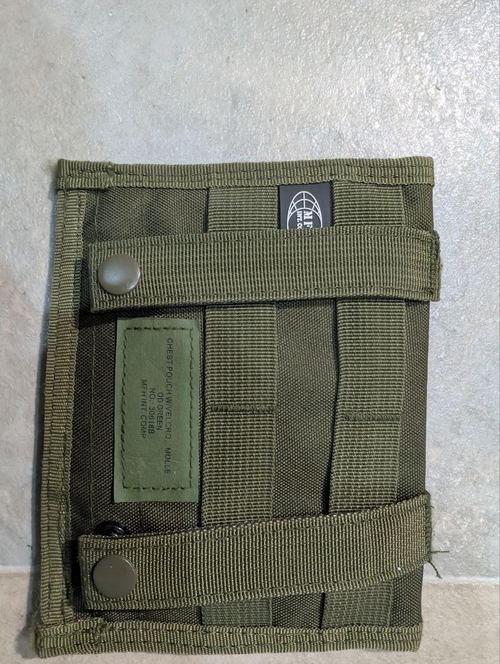 MFH Chest Pouch OD Green MOLLE Admin Pouch Hook and Loop Airsoft Surplus