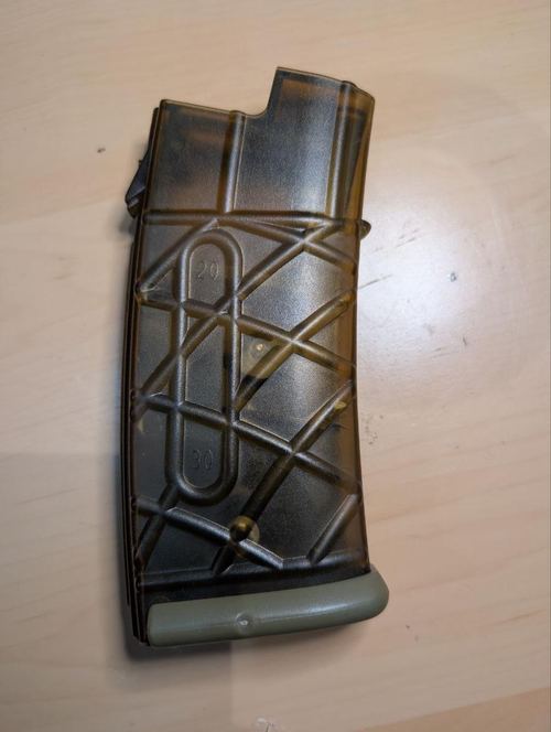 Steyr AUG Style Hi-Cap Airsoft Magazine Smoked Translucent Polymer Wind-Up AEG