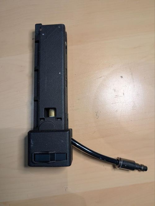 Airsoft MP9 TMP HPA Tapped Magazine with Male Quick Disconnect Line GBB SMG