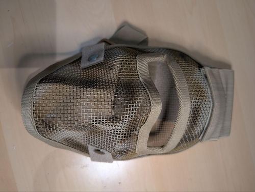 Tan Steel Mesh Full Face Airsoft Mask Adjustable Strap Protective