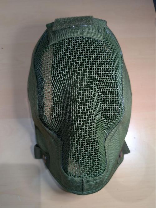 Olive Green Mesh Full Face Airsoft Mask Steel Mesh Protective Skull Mask