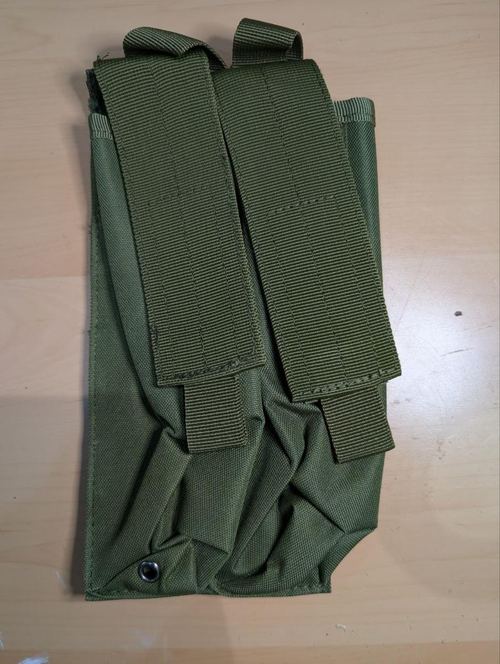 P90 Double Magazine Pouch MOLLE Olive Green Airsoft SMG Ammo Carrier Nylon