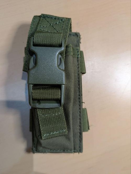MOLLE Single Pistol Magazine Pouch Olive Green Torch Multi-Tool Airsoft Surplus